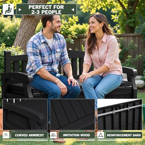 Flamaker 80 Gallon Storage Bench with Cushion, Waterproof, All-Weather - Image 6