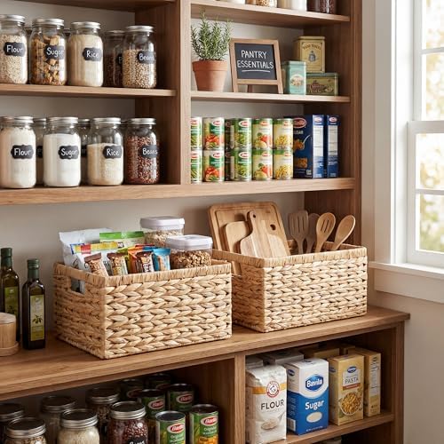 GRANNY SAYS Wicker Storage Baskets for Shelves, Hyacinth Baskets, 2-Pack - Image 5