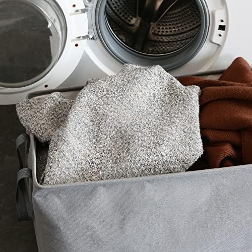 Hinwo 102L XXL Canvas Storage Bin with Lid and Handles, 4-Pack - Image 3