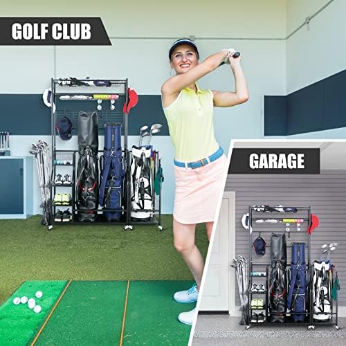 Mythinglogic Golf Bag Storage Organizer with Club Rack for Garage - Image 6
