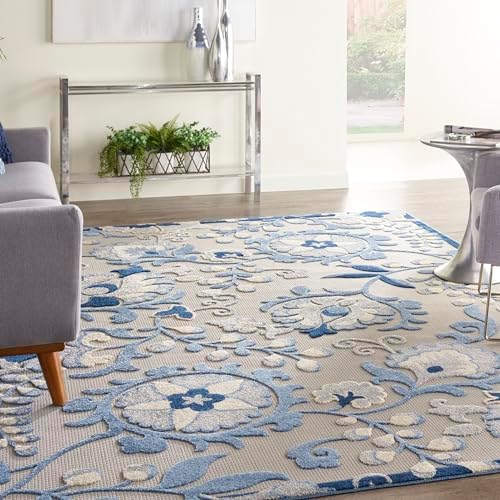Nourison Home Aloha Blue Grey 7'10" x 10'6" Area Rug - Easy Clean, Non Shedding, Bed Room, Living Room, Dining Room, Kitchen (8' x 11') - Image 6