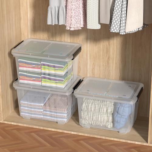 30 Quart Stackable Clear Plastic Storage Container Bin, 4 Packs - Image 4
