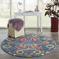 Nourison Home Passion Denim 5' x Round Area Rug - Easy Clean, Non Shedding, Bed Room, Living Room, Dining Room, Kitchen (5' x Round) by NourisonHome