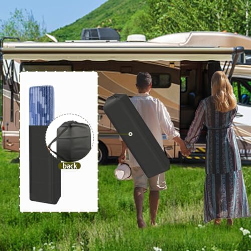 EEZ RV Products 9'x18' Heavy Duty Reversible/Durable Outdoor Patio/RV Mats Come with Large Storage Bag & 6 Sets of Stakes and Washer (Wave Blue) - Image 5