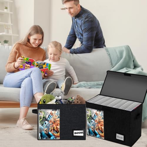 Display Collection Comic Book Storage Boxes, Protector Organizer 15.8" X 7.8" X 11.8" Collapsible Holds 160-180 Comic Book Heavy Duty Bin Container Holder Shelf, 5 PCS - Image 6