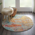 Nourison Home Celestial Sealife 5'3" x Round Area Rug - Easy Clean, Non Shedding, Bed Room, Living Room, Dining Room, Kitchen (5' x Round) by NourisonHome