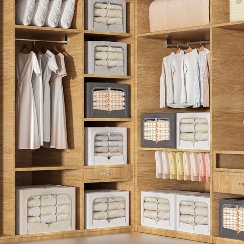 FHSQX 3 Pack Clothes Storage Bins with Metal Frame - Image 6