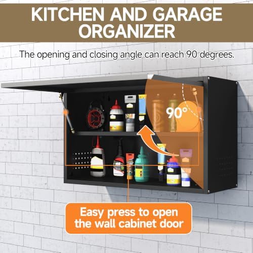 Coolsun Garage Wall Cabinet with Up-Flip Door, 19.7" H Metal Wall Cabinet - Image 4