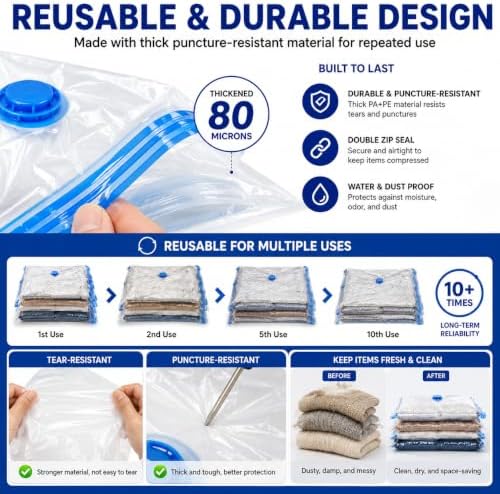 20 Jumbo Vacuum seal bags for clothing travel,comforter vacuum storage bag - Image 6