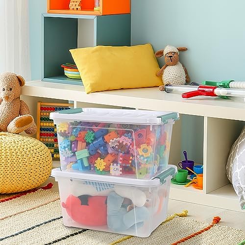 Rosebloom 20 Quart Clear Plastic Storage Bin with Latching Lid, 6 Packs - Image 7