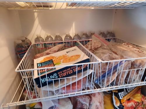Upright Freezer Organizer Bins， Freezer Baskets for 16, 17, 21 cu.ft Standup Freezer, Wire Storage Baskets with Built-in Handles for Frozen Foods, Snacks, Vegetables, Fruits and More, Set of 6 , White - Image 5