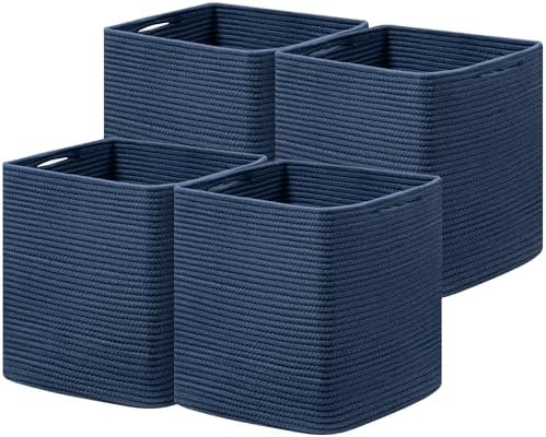 joybest 13inch Cube Storage Bins, Cotton Rope Woven Organizer Basket by joybest