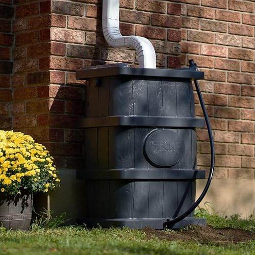 FCMP Outdoor Slim Line Design Rain Barrel, 45 Gallon, Grey - Image 5