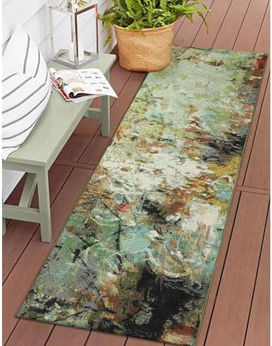 Liora Manne Marina Indoor/Outdoor Power Loomed Synthetic Blend Low Profile Area Rug - Contemporary Graphic Casual Colorful (Cirque Multi) (1'11" x 7'6") - Image 5