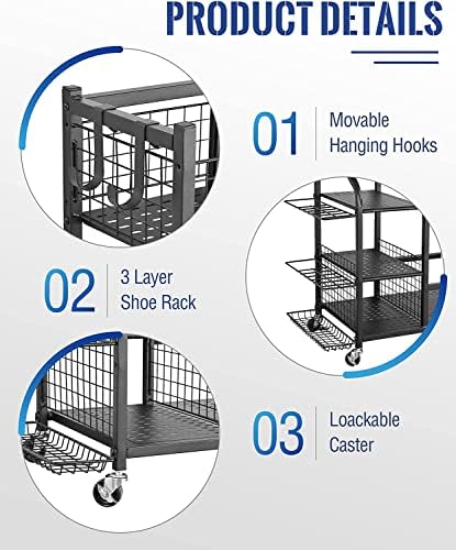 Mythinglogic Golf Bag Storage Organizer with Club Rack for Garage - Image 3