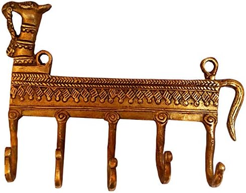 Purpledip Brass Wall Hook 'Regal Camel': Vintage Design Coat Clothes Hanger (11734) by Purpledip