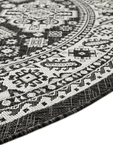 Rugs.com - Outdoor Aztec Rug – 5' 3 x 8' Oval Charcoal Gray Indoor/Outdoor Rug – Weather-Resistant Flatweave for Patios, Decks, and Porches - Image 6