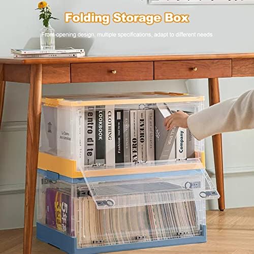 Ergocar Foldable Storage Boxes, Large Plastic Storage Boxes with Lid, Stackable Organiser, Wardrobe Storage Organiser, Grocery Storage, for Bedroom, Wardrobe, Office, Garage - Image 2