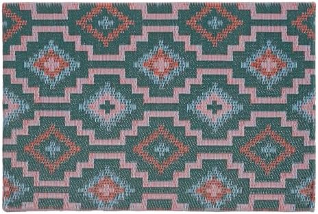 Fab Habitat Striped Non Slip Doormat - Durable, Thin - Recycled Plastic - Entryway, Front Door, Porch, Patio - Lhasa - Green (24" x 36" Non-Slip) - Image 3