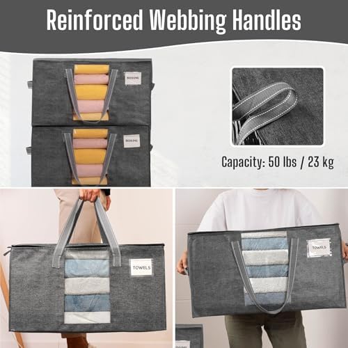 VENO Moving Bags, Wide Open Top, Clear Window, Gray, 10 Pack - Image 5