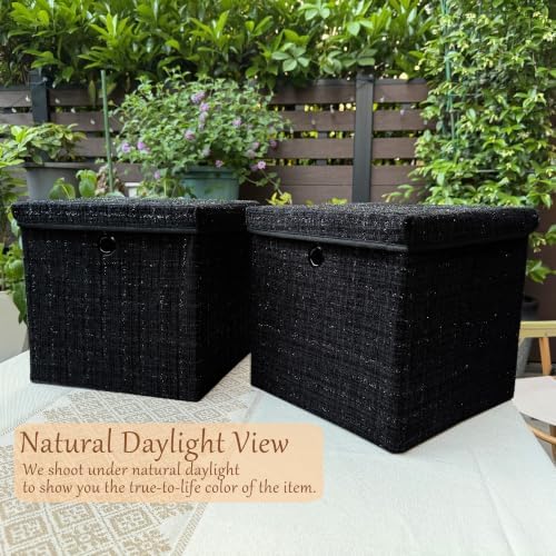 modscape 12x12x12 Collapsible Fabric Cube Storage Bins with Lids - Image 4