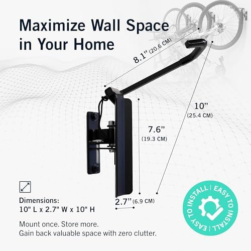 StoreYourBoard Swivel Bike Wall Mount, Vertical Rack for Garage, 4 Pack - Image 2