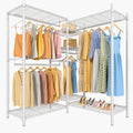 VIPEK L6 Heavy Duty Clothes Rack L Shape Clothing Rack 5-Tier Wire Garment Rack Freestanding Closet with 7 Adjustable Shelves & 4 Hanging Rods, 42.1" L x 42.1" W x 76.4" H, Max Load 850LBS, White by VIPEK