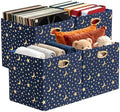 Posprica 13x13x13 Storage Cube Bins, Collapsible Storage Bins Fabric Storage Cubes Organizer Baskets Box Drawers for Shelves, Closet, Wardrobe, Bookshelf, Cabinet, Blue-Moonstar, 4 Pack by Posprica