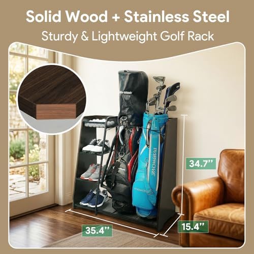 Golf Bag Storage Organizer for Garage Holds 2 Golf Bags - Image 5