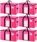 TAILI 6 Pack Pink Extra Large Moving Bags,Storage Bags with Visible Window by TAILI