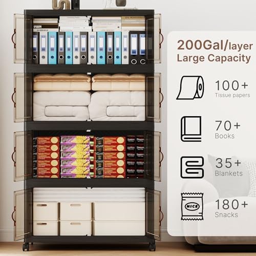 936QT Extra Large Stackable Storage Bins with Lids & Wheels - Image 3