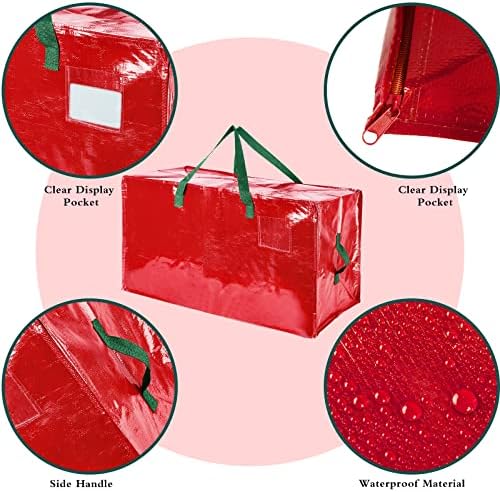 Shappy 6 Pcs Storage Bags, Red, 65 x 30", 24 x 16", 12 x 12" - Image 3