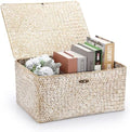 Hipiwe Wicker Woven Baskets Bin with Lid Seagrass Storage Basket, X-Large by Hipiwe