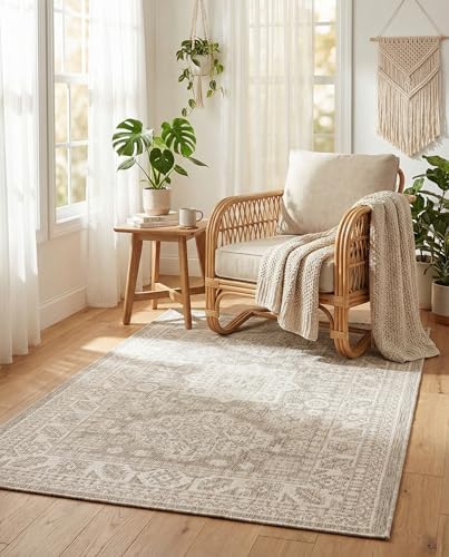 Rugs.com - Outdoor Aztec Rug – 3' 1 x 5' 3 Light Gray Indoor/Outdoor Rug – Easy-Clean, Stain-Resistant, Perfect for Patios, Decks, and Porches - Image 3