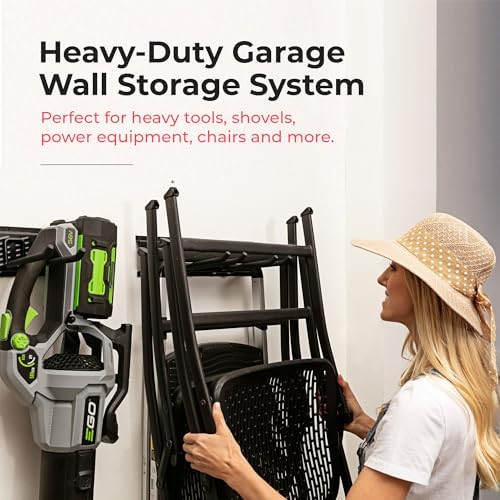 TIDYME Garage Tool Organizer Wall Mount 64", 2 Shelves & 4 Single Hooks - Image 3