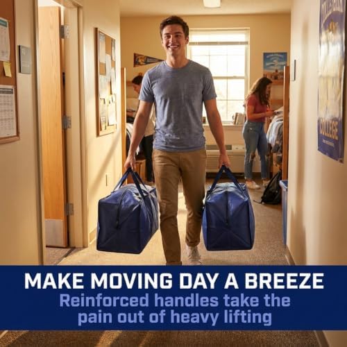PACKING BAGS 8-Pack XL Moving Bags with Strong Handles & Zippers, Blue - Image 2