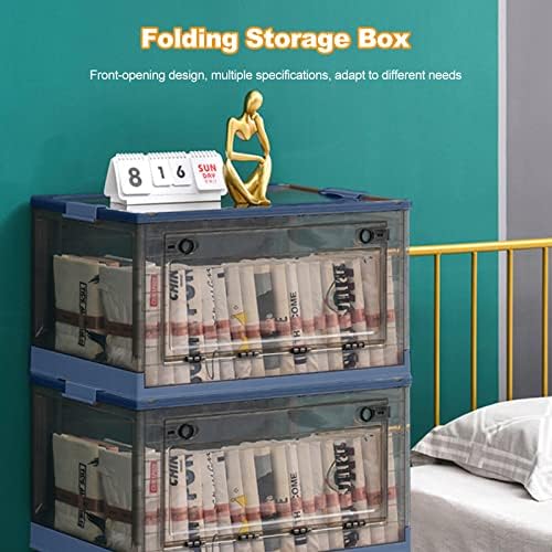 Ergocar Foldable Storage Boxes, Large Plastic Storage Boxes with Lid, Stackable Organiser, Wardrobe Storage Organiser, Grocery Storage, for Bedroom, Wardrobe, Office, Garage - Image 2