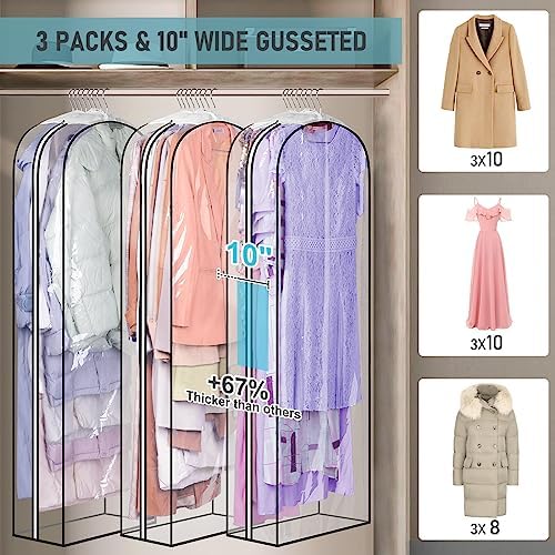 MISSLO 1 Pack 40" Garment Cover + 3 Pack 60" Garment Bags - Image 3