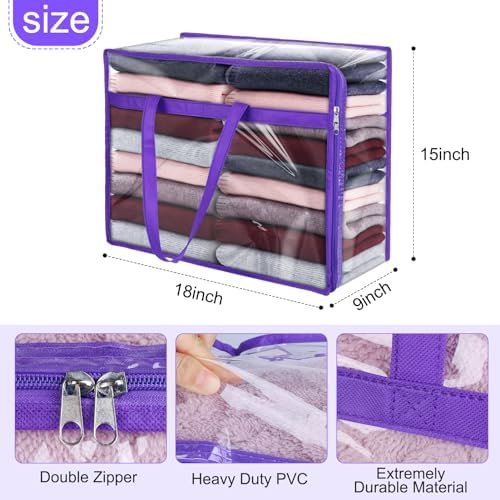 Budding Joy 6 Pack 90L Large Storage Bags and 6 Pack 40L Clear Zippered Storage Bags for Clothes - Image 6