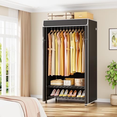 ULIFHOME H5C Clothes Rack with Cover, Covered Clothing Rack Heavy Duty - Image 2