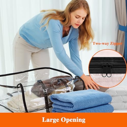 Vieshful 7 Pack Clear Clothes Storage Bags with Zipper 60L - Image 4