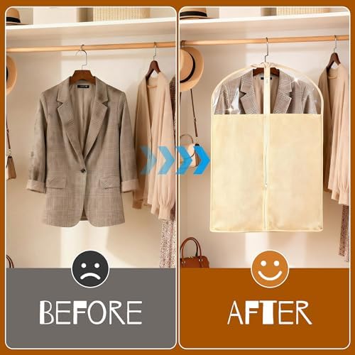4 Pack 24 x 40 Inches Cotton Garment Bags for Hanging Clothes - Image 4