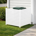 Kozyard 50" W x 48" H Outdoor Privacy Screen with Aluminum Posts, Air Conditioner Fence Panels, Pool Equipment Enclosure, Trash Can Screen Fence Kit for Outside Backyard Patio (White/2 Panels) by Kozyard