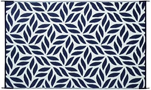 Stylish Camping 255081 5-feet by 8-feet Reversible Mat, Plastic Straw Rug, Large Floor Mat for Outdoors, RV, Patio, Backyard, Picnic, Beach, Camping - Leaf Mat (Black/Beige) - Image 4