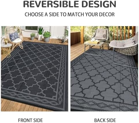 GAOMON Outdoor Rug 9x12 ft Waterproof Reversible Patio Rug - Image 4