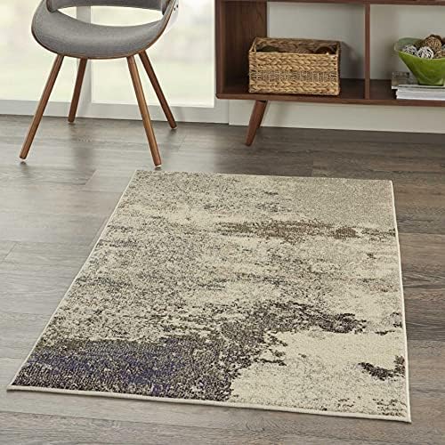Nourison Home Celestial Ivory Grey 3' x 5' Area Rug - Easy Clean, Non Shedding, Bed Room, Living Room, Dining Room, Kitchen (3' x 5') - Image 4
