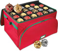 HOLDN’ STORAGE Premium Christmas Ornament Storage Container - Holds Up to 72-4” Ornaments Durable 600D Fabric - Adjustable Dividers - 3 Individual Trays - Metal Frame - Red by HOLDN%E2%80%99STORAGE