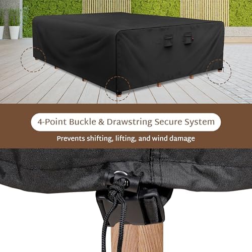 iBirdie Outdoor Table Patio Furniture Cover 120 x 90 inch, Waterproof - Image 5