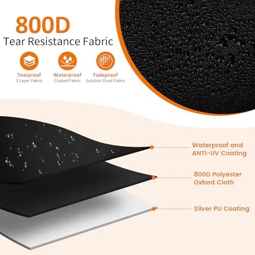 74 Inch Round Patio Furniture Covers with Support Pole - Image 5