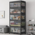 BROVIEW 150Gal Stackable Storage Bins with Lids Foldable Boxes,Black,5Pack by BROVIEW-EnjoytheArtofLife